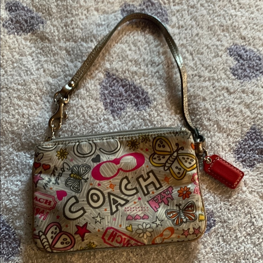 Coach Multicolor Graphic Wristlet